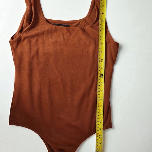 Rusty Chic Mynta Bodysuit, Sleek Square Neck One Piece, Sm Petite, Made in USA - Picture 6 of 8